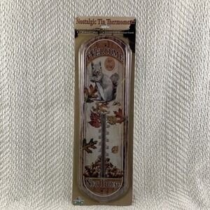 Welcome To The Nuthouse Squirrel Nuts  Fall Indoor Outdoor Wall Thermometer NEW